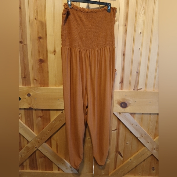 Jolie & Joy-  Size 2X Brown/Tan tube top style jumpsuit, strapless - Picture 2 of 8
